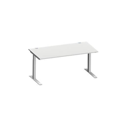 4250510876244 - Genius Schreibtisch MODENA FLEX C-Fuß-Rechteckrohr B 1600 x T 800 mm lichtgrau weißalu 4250510876244 - Genius Schreibtisch MODENA FLEX C-Fuß-Rechteckrohr B 1600 x T 800 mm lichtgrau weißalu