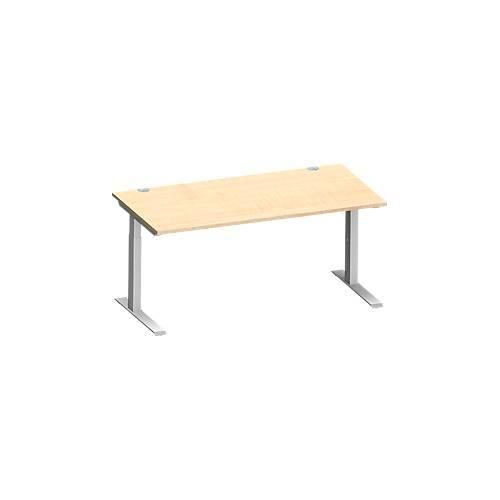 4250510876268 - Genius Schreibtisch MODENA FLEX C-Fuß-Rechteckrohr B 1600 x T 800 mm Ahorn weißalu 4250510876268 - Genius Schreibtisch MODENA FLEX C-Fuß-Rechteckrohr B 1600 x T 800 mm Ahorn weißalu