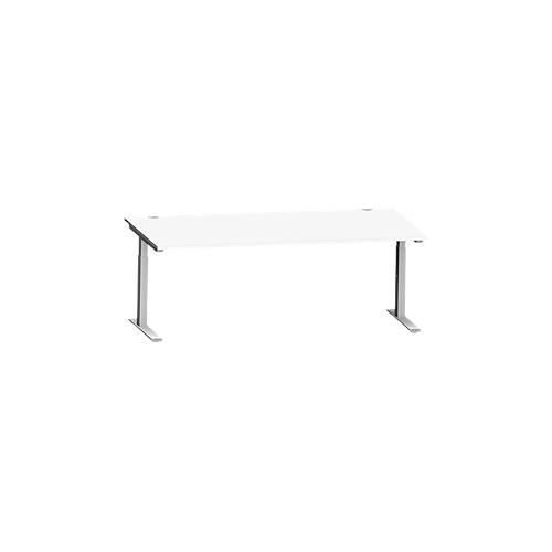 4250510938805 - Genius Schreibtisch MODENA FLEX C-Fuß-Rechteckrohr B 2000 x T 1000 mm weiß weißalu 4250510938805 - Genius Schreibtisch MODENA FLEX C-Fuß-Rechteckrohr B 2000 x T 1000 mm weiß weißalu