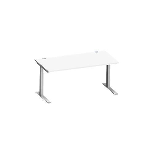 4250510876282 - Genius Schreibtisch MODENA FLEX C-Fuß-Rechteckrohr B 1600 x T 800 mm weiß weißalu 4250510876282 - Genius Schreibtisch MODENA FLEX C-Fuß-Rechteckrohr B 1600 x T 800 mm weiß weißalu