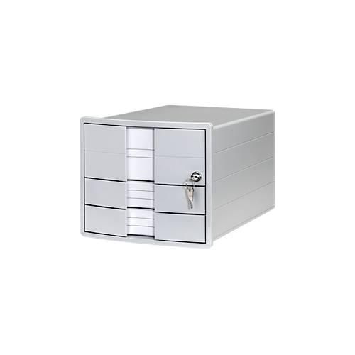 4012473100954 - Schubladenbox Impuls 20 Format A4 3 geschlossene Schübe stapelbar abschließbar lichtgrau 4012473100954 - Schubladenbox Impuls 20 Format A4 3 geschlossene Schübe stapelbar abschließbar lichtgrau
