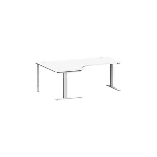 4250510876640 - Genius Winkelschreibtisch MODENA FLEX 90° C-Fuß-Rechteckrohr B 2000 mm Ansatz links weiß weißalu 4250510876640 - Genius Winkelschreibtisch MODENA FLEX 90° C-Fuß-Rechteckrohr B 2000 mm Ansatz links weiß weißalu