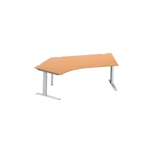 4250510876718 - Genius Winkelschreibtisch MODENA FLEX 135° Ansatz links C-Fuß-Rechteckrohr B 2165 mm buche weiß