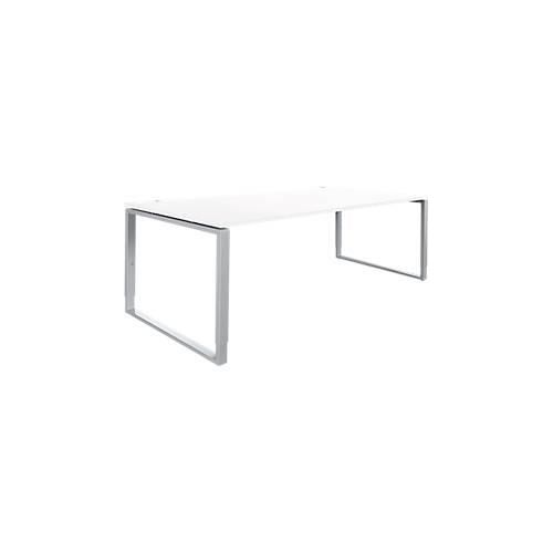 4250510912393 - Genius Schreibtisch Modena Flex höheneinstellbar Rechteckform Bügelfuß Breite 2000 mm weiß