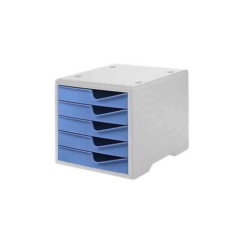 7612176089999 - Schubladenbox styro® styroswing 5 Schübe Auszugsperre & Griffmulde stapelbar B 270 x T 340 x H 255 mm Polystyrol grau-cornflower 7612176089999 - Schubladenbox styro® styroswing 5 Schübe Auszugsperre & Griffmulde stapelbar B 270 x T 340 x H 255 mm Polystyrol grau-cornflower