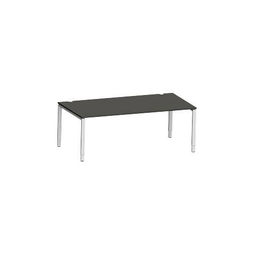 4250510882153 - Genius Schreibtisch Modena Flex Rechteck 4-Fuß Rechteckrohr B 2000 x T 1000 x H 650-850 mm graphit weißaluminium