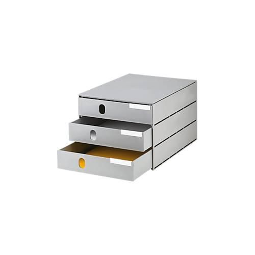 7612176089166 - Schubladenbox styro® Styroval Format C4 3 geschlossene Schübe stapelbar Beschriftungsmaterial B 243 x T 335 x H 200 mm Recycling-Kunststoff grau 7612176089166 - Schubladenbox styro® Styroval Format C4 3 geschlossene Schübe stapelbar Beschriftungsmaterial B 243 x T 335 x H 200 mm Recycling-Kunststoff grau