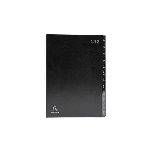 3130630570127 - Pultordner Exacompta 57012E Format A4 12 Fächer Taben 1-12 Jan-Dez B 250 x H 330 mm Blauer Engel Recycling-Karton schwarz 3130630570127 - Pultordner Exacompta 57012E Format A4 12 Fächer Taben 1-12 Jan-Dez B 250 x H 330 mm Blauer Engel Recycling-Karton schwarz
