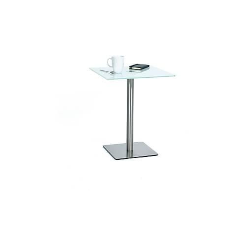 4050558000843 - Beistelltisch quadratisch HxBxT 550 x 450 x 450 mm Glasplatte satiniert 4050558000843 - Beistelltisch quadratisch HxBxT 550 x 450 x 450 mm Glasplatte satiniert
