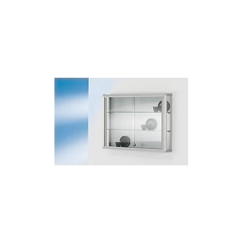 4260222860547 - Wandvitrine einhängend 2 verstellbare Glasböden abschließbare Schiebetüren ESG-Sicherheitsglas B 800 x T 120 x H 590 mm