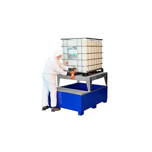 4052886361221 - IBC-Auffangwanne GS1a AB1 Stahl 1000 l Auffangvolumen lackiert mit 1 Abfüllbock L 1600 x B 1255 x H 965 mm 4052886361221 - IBC-Auffangwanne GS1a AB1 Stahl 1000 l Auffangvolumen lackiert mit 1 Abfüllbock L 1600 x B 1255 x H 965 mm