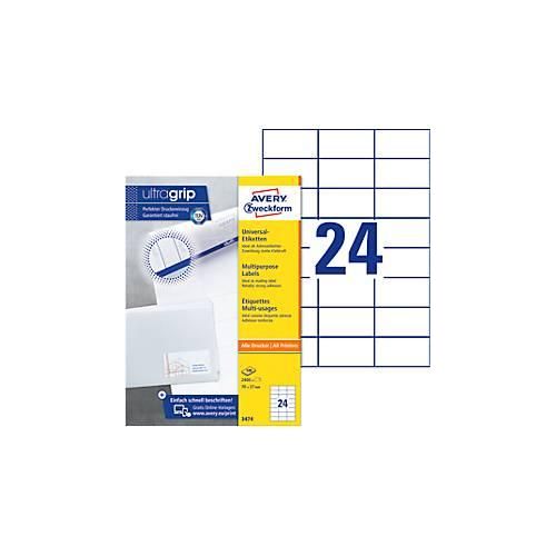 4004182034743 - 3474 Universal-Etiketten 70 x 37 mm Papier Weiß 2400 St Permanent haftend Tintenstrahldrucker Laserdrucker Farblaserdrucker Kopierer 4004182034743 - 3474 Universal-Etiketten 70 x 37 mm Papier Weiß 2400 St Permanent haftend Tintenstrahldrucker Laserdrucker Farblaserdrucker Kopierer