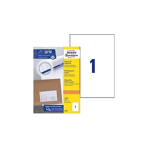 4004182034781 - 3478 Universal-Etiketten 210 x 297 mm Papier Weiß 100 St Permanent haftend Tintenstrahldrucker Laserdrucker Farblaserdrucker Kopierer 4004182034781 - 3478 Universal-Etiketten 210 x 297 mm Papier Weiß 100 St Permanent haftend Tintenstrahldrucker Laserdrucker Farblaserdrucker Kopierer