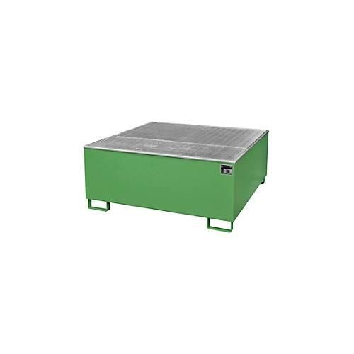 4052462057579 - Auffangwanne BAUER AW 1000 PE mit Gitterrost 1000 l IBC B 1475 x T 1475 x H 625 mm grün
