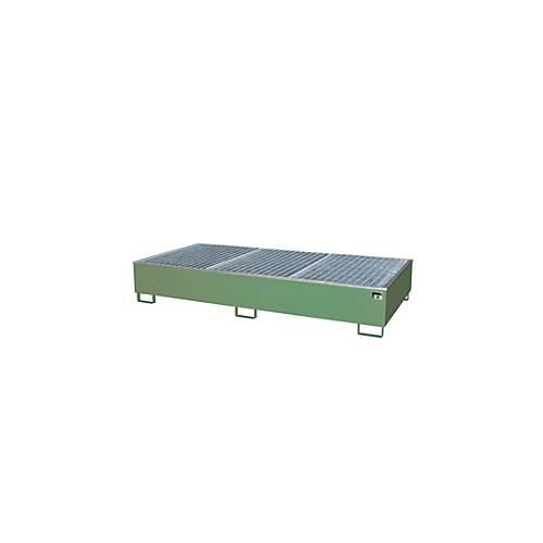 4052462000711 - Auffangwanne BAUER AW 1000-2 PE mit Gitterrost 2x 1000 l IBC B 2665 x T 1315 x H 440 mm grün 4052462000711 - Auffangwanne BAUER AW 1000-2 PE mit Gitterrost 2x 1000 l IBC B 2665 x T 1315 x H 440 mm grün