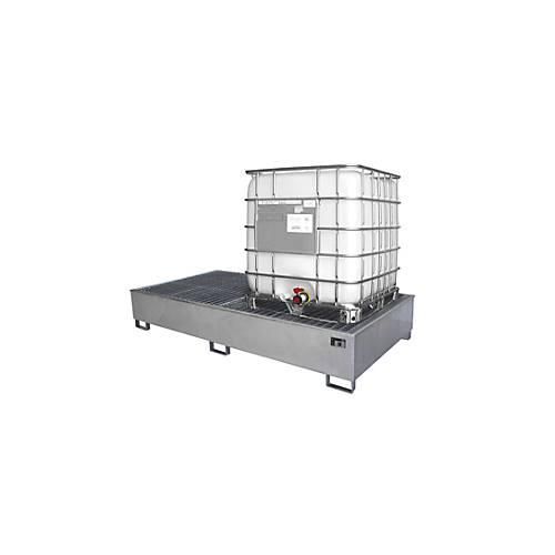 4052462000742 - eurokraft pro Stahl-Auffangwanne mit PE-Einsatz 1000 l für 2 x IBC KTC LxBxH 2662 x 1312 x 438 mm verzinkt 4052462000742 - eurokraft pro Stahl-Auffangwanne mit PE-Einsatz 1000 l für 2 x IBC KTC LxBxH 2662 x 1312 x 438 mm verzinkt