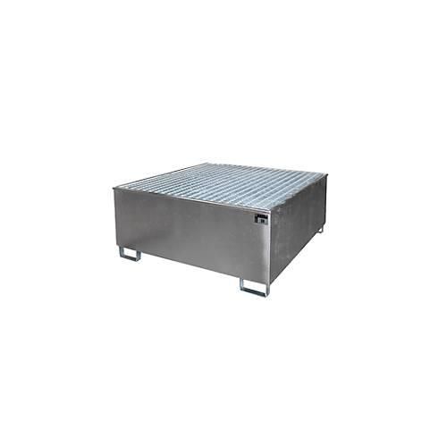 4052462000650 - eurokraft pro Stahl-Auffangwanne mit PE-Einsatz 1000 l für 1 x IBC KTC LxBxH 1472 x 1472 x 623 mm verzinkt
