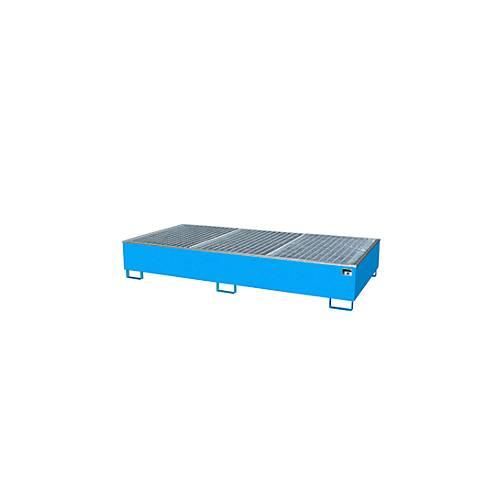 4052462000704 - eurokraft pro Stahl-Auffangwanne mit PE-Einsatz 1000 l für 2 x IBC KTC LxBxH 2662 x 1312 x 438 mm blau lackiert 4052462000704 - eurokraft pro Stahl-Auffangwanne mit PE-Einsatz 1000 l für 2 x IBC KTC LxBxH 2662 x 1312 x 438 mm blau lackiert