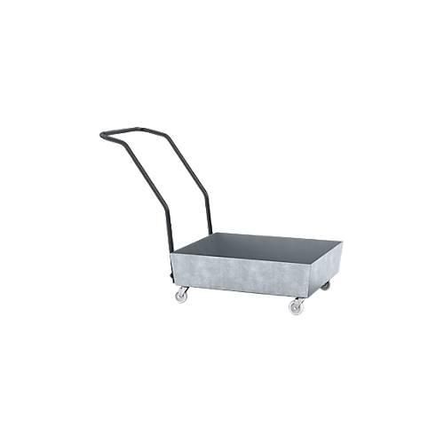 4250101108655 - Auffangwanne ASECOS Stahl fahrbar 60 l Auffangvolumen B 635 x T 810 x H 980 mm verzinkt