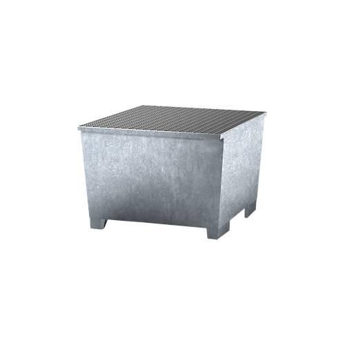 4250101115110 - IBC-Station ASECOS Stahl mit Gitterrost u Staplerschuhen 1000 l Auffangvolumen B 1350 x T 1300 x H 918 mm verzinkt 4250101115110 - IBC-Station ASECOS Stahl mit Gitterrost u Staplerschuhen 1000 l Auffangvolumen B 1350 x T 1300 x H 918 mm verzinkt