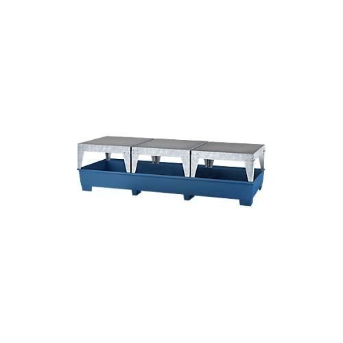 4250101136450 - IBC-Station ASECOS Stahl mit 3 Abfüllböcken u Staplerschuhen 1000 l Auffangvolumen B 3280 x T 1300 x H 820 mm lackiert 4250101136450 - IBC-Station ASECOS Stahl mit 3 Abfüllböcken u Staplerschuhen 1000 l Auffangvolumen B 3280 x T 1300 x H 820 mm lackiert