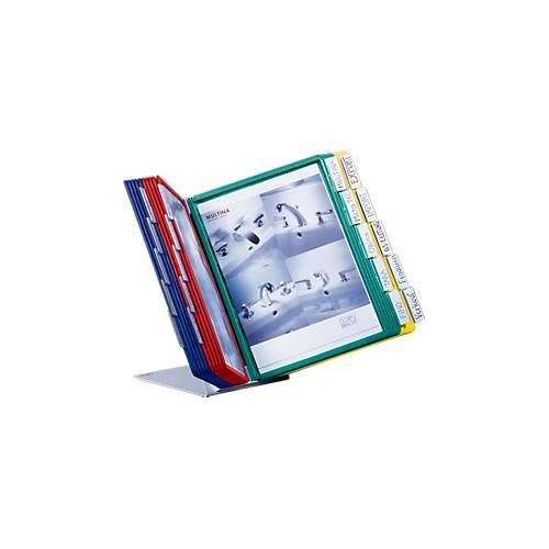 4005546501031 - DURABLE Tischständer-Komplett-Set Ständer in L-Form aus Stahlblech mit 20 Sichttafeln farbig sortiert inklusive Aufsteckreiter 58 mm lang 4005546501031 - DURABLE Tischständer-Komplett-Set Ständer in L-Form aus Stahlblech mit 20 Sichttafeln farbig sortiert inklusive Aufsteckreiter 58 mm lang