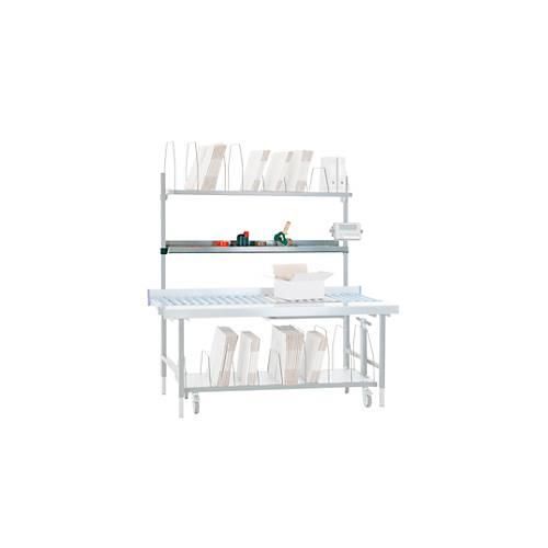 4030177003746 - Formularablage für Pack- und Arbeitstisch Hüdig + Rocholz System 2000 höhenverstellbar B 1630 x T 230 mm Stahlblech hellgrau