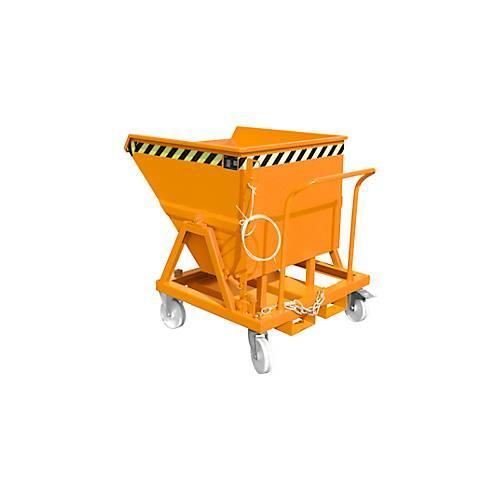 4052462044463 - Kippmulde Bauer KS 400 Stahl orange B 1220 x T 1200 x H 1115 mm 400 l bis 1000 kg Rollen Manuelle Kippvorrichtung 4052462044463 - Kippmulde Bauer KS 400 Stahl orange B 1220 x T 1200 x H 1115 mm 400 l bis 1000 kg Rollen Manuelle Kippvorrichtung