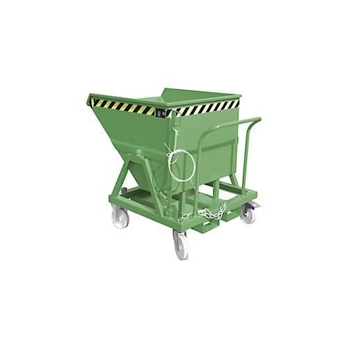 4052462048416 - Kippmulde Bauer KS 400 Stahl grün B 1220 x T 1200 x H 1115 mm 400 l bis 1000 kg Rollen Manuelle Kippvorrichtung 4052462048416 - Kippmulde Bauer KS 400 Stahl grün B 1220 x T 1200 x H 1115 mm 400 l bis 1000 kg Rollen Manuelle Kippvorrichtung