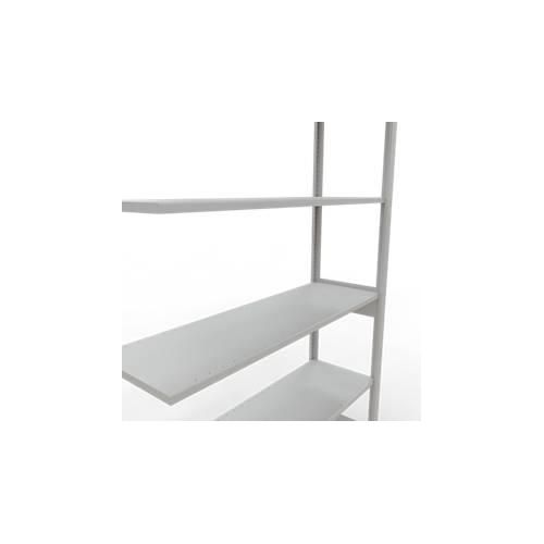 4004514292896 - Schulte Lagertechnik Fachbodenregal-Stecksystem MULTIplus 150 Anbauregal Längenriegel 2500x1300x400 mm 6 Böden lichtgrau