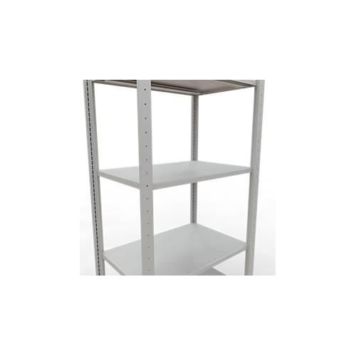 4004514292988 - Schulte Lagertechnik Fachbodenregal-Stecksystem MULTIplus 150 Grundregal Längenriegel 2000x750x500 mm 5 Böden lichtgrau
