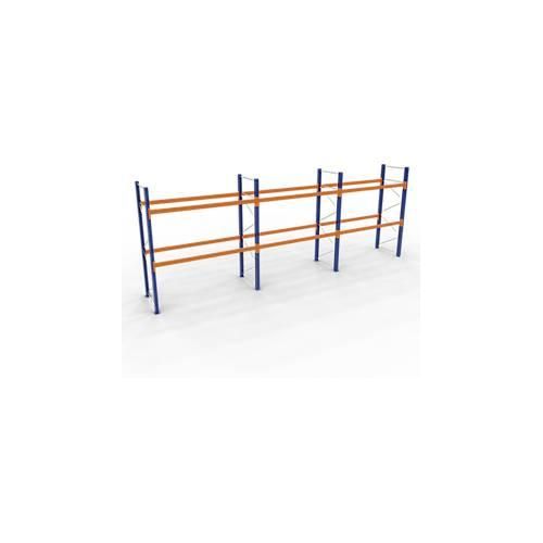 4058255107896 - Schulte Lagertechnik Palettenregal Grundregal B 8444 x T 1100 x H 3000 mm 4 Ebenen Palettengewicht bis 1000 kg Feldlast 9000 kg blau orange 4058255107896 - Schulte Lagertechnik Palettenregal Grundregal B 8444 x T 1100 x H 3000 mm 4 Ebenen Palettengewicht bis 1000 kg Feldlast 9000 kg blau orange