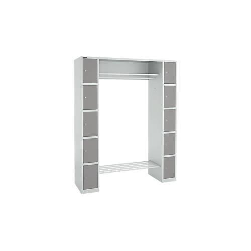 4251898822502 - Select Schließfachgarderobe mit Hutablage & Kleiderstange 2 x 5 Fächer B 1735 x T 500 x H 1950 mm lichtgrau platingrau 4251898822502 - Select Schließfachgarderobe mit Hutablage & Kleiderstange 2 x 5 Fächer B 1735 x T 500 x H 1950 mm lichtgrau platingrau
