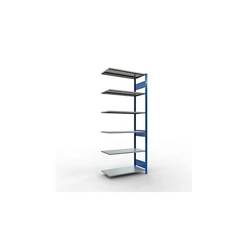 4004514280732 - Schulte Lagertechnik Fachbodenregal-Stecksystem MULTIplus 150 Anbauregal Längenriegel 2500x1000x500 mm 6 Böden enzianblau verzinkt