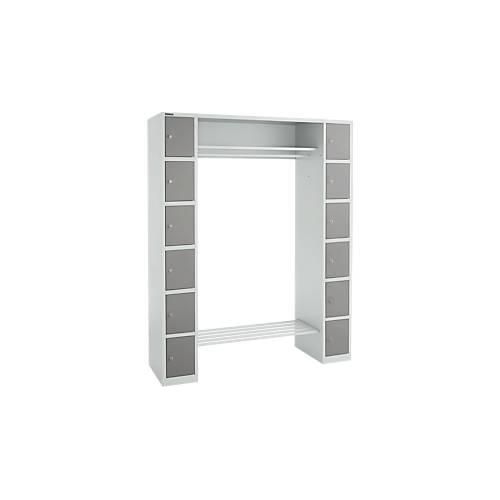 4251898822557 - Select Schließfachgarderobe mit Hutablage & Kleiderstange 2 x 6 Fächer B 1735 x T 500 x H 1950 mm lichtgrau platingrau 4251898822557 - Select Schließfachgarderobe mit Hutablage & Kleiderstange 2 x 6 Fächer B 1735 x T 500 x H 1950 mm lichtgrau platingrau