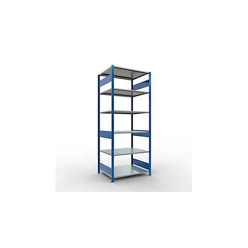 4004514281388 - Schulte Lagertechnik Fachbodenregal MULTIplus150 Steck-Grundregal B 1000 x T 800 x H 2500 mm 6 Ebenen bis 1400 kg enzianblau verzinkt