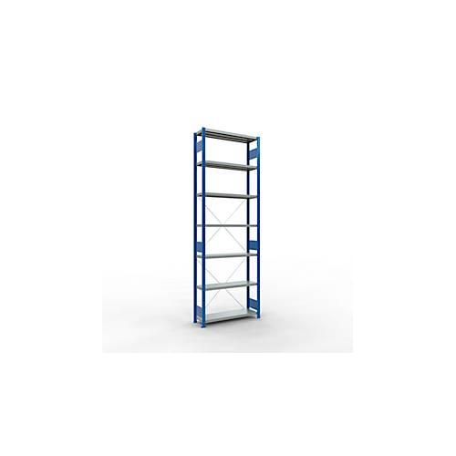 4004514282163 - Schulte Lagertechnik Fachbodenregal Stecksystem MultiPlus250 Grundregal 7 Fachböden Kreuzstrebe B 1000 x T 300 x H 3000 mm Enzianblau RAL 5010 4004514282163 - Schulte Lagertechnik Fachbodenregal Stecksystem MultiPlus250 Grundregal 7 Fachböden Kreuzstrebe B 1000 x T 300 x H 3000 mm Enzianblau RAL 5010