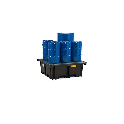 4052886429617 - PE-Palettenauffangwanne CEMO 400 4 für 1 Industriepalette L 1290 x B 1290 x H 480 mm 400 l für 4 x 200 l Fässer Stahl-Gitterrost 4052886429617 - PE-Palettenauffangwanne CEMO 400 4 für 1 Industriepalette L 1290 x B 1290 x H 480 mm 400 l für 4 x 200 l Fässer Stahl-Gitterrost