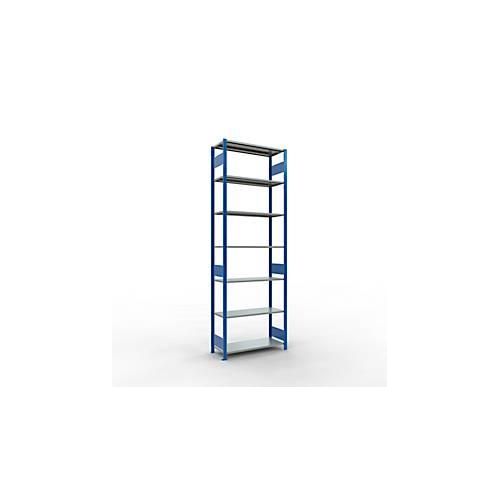 4004514280107 - Schulte Lagertechnik Fachbodenregal MULTIplus150 Steck-Grundregal B 1000 x T 400 x H 3000 mm 7 Ebenen bis 1500 kg enzianblau verzinkt