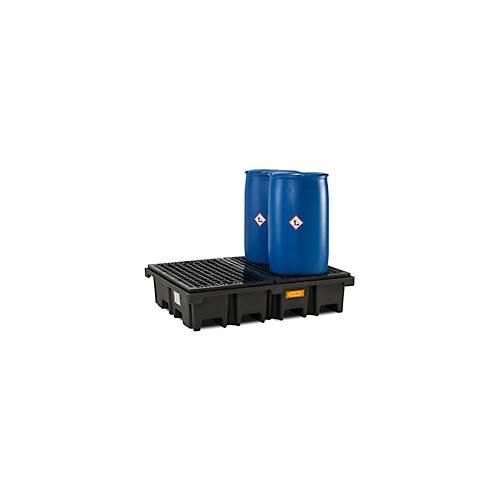 4052886425923 - PE-Palettenauffangwanne CEMO 425 4 für 2 Europaletten quer L 1670 x B 1270 x H 390 mm 425 l für 4 x 200 l Fässer PE-Gitterrost 4052886425923 - PE-Palettenauffangwanne CEMO 425 4 für 2 Europaletten quer L 1670 x B 1270 x H 390 mm 425 l für 4 x 200 l Fässer PE-Gitterrost