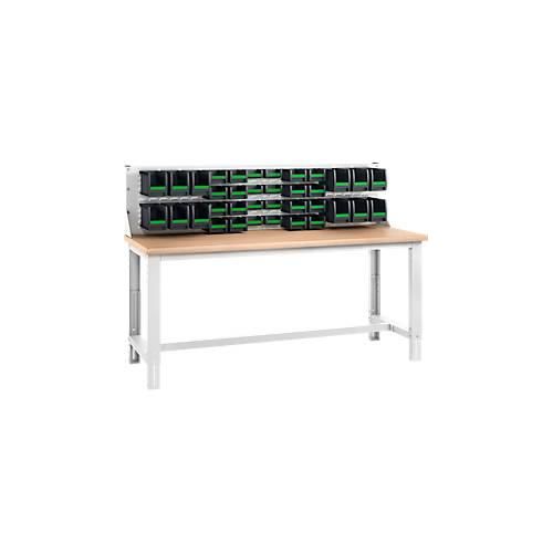 4049751600073 - Systemwerkbank cubio mit Aufsatzrahmen und Schlitzplatte Buche-Multiplexplatte bis 800 kg B 2000 x T 750 mm Lichtgrau 4049751600073 - Systemwerkbank cubio mit Aufsatzrahmen und Schlitzplatte Buche-Multiplexplatte bis 800 kg B 2000 x T 750 mm Lichtgrau