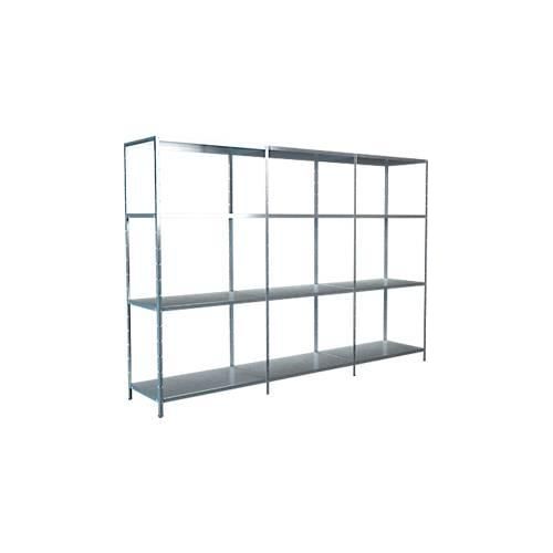 4004514122681 - Steckregal Stecksystem Grund- und 2x Anbauregale Regale Metall verzinkt 1800x2600x350 mm 12 Böden silberfarben Regal- Ordnungssysteme 4004514122681 - Steckregal Stecksystem Grund- und 2x Anbauregale Regale Metall verzinkt 1800x2600x350 mm 12 Böden silberfarben Regal- Ordnungssysteme
