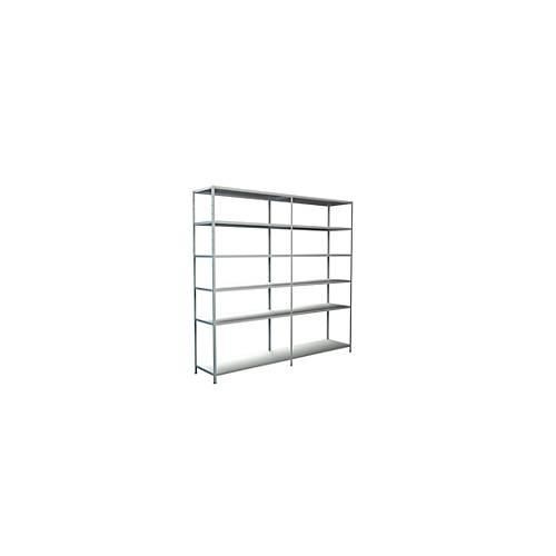4004514122582 - Steckregal Stecksystem Grund- und Anbauregal Regale Metall weiß 2300x2400x500 mm 12 Böden Gr B H T 240 cm x 230 cm x 50 cm weiß Werkstatt-Regale