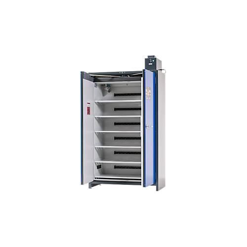 4054923268012 - Asecos Akku-Ladeschrank ION-PRO-90 PC 6 Fachböden gelocht + Steckdosen 1 Auffangwanne B 1193 x T 615 x H 2224 mm 4054923268012 - Asecos Akku-Ladeschrank ION-PRO-90 PC 6 Fachböden gelocht + Steckdosen 1 Auffangwanne B 1193 x T 615 x H 2224 mm