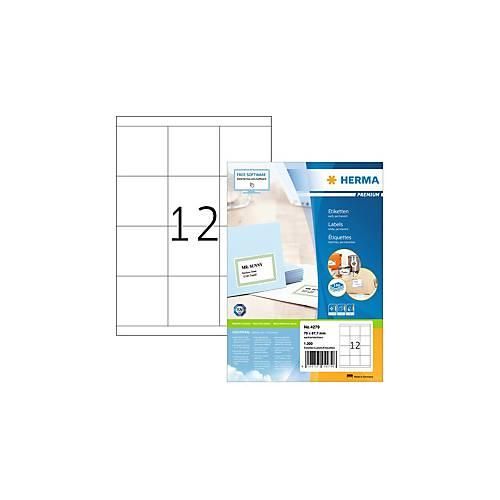 4008705042796 - Premium-Adressetiketten Nr 4279 70 x 677 mm selbstklebend permanenthaftend bedruckbar Papier weiß 1200 Stück auf 100 Blatt 4008705042796 - Premium-Adressetiketten Nr 4279 70 x 677 mm selbstklebend permanenthaftend bedruckbar Papier weiß 1200 Stück auf 100 Blatt