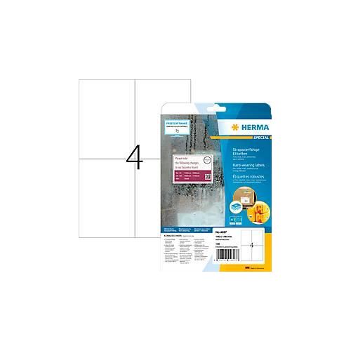 4008705046978 - HERMA Etiketten strapazierfähig A4 105x148 mm weiß stark haftend Folie matt wetterfest 100 St - Weiß - Selbstklebendes Druckeretikett - A4 - Laser - Dauerhaft - Matte 4008705046978 - HERMA Etiketten strapazierfähig A4 105x148 mm weiß stark haftend Folie matt wetterfest 100 St - Weiß - Selbstklebendes Druckeretikett - A4 - Laser - Dauerhaft - Matte