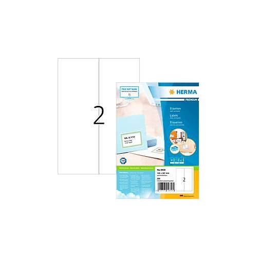 4008705046589 - Premium-Adressetiketten Nr 4658 105 x 297 mm selbstklebend permanenthaftend bedruckbar Papier weiß 200 Stück auf 100 Blatt