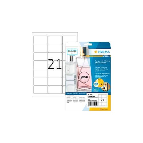 4008705080170 - HERMA Etiketten transparent glasklar A4 635x381 mm transparent klar Folie glänzend 525 St - Transparent - Selbstklebendes Druckeretikett - A4 - Laser - Dauerhaft - Glanz 4008705080170 - HERMA Etiketten transparent glasklar A4 635x381 mm transparent klar Folie glänzend 525 St - Transparent - Selbstklebendes Druckeretikett - A4 - Laser - Dauerhaft - Glanz