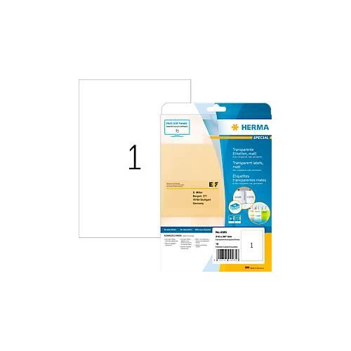 4008705045858 - Folienetiketten Special Nr 4585 210 x 297 mm wetterfest bedruckbar permanent transparent matt 10 Stück auf 10 Blatt 4008705045858 - Folienetiketten Special Nr 4585 210 x 297 mm wetterfest bedruckbar permanent transparent matt 10 Stück auf 10 Blatt