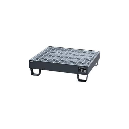 4052462074323 - Auffangwanne Pure 60-2 M für 4 x 60 Liter Fässer mit verzinktem Gitterrost L 910 x B 800 x T 220 mm unterfahrbar Stahl anthrazit RAL 7016